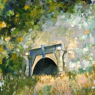 dibuix en acuarel·la d'un túnel